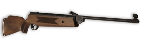 This model from famous Turkey manufacturer Hatsan can be classify as a serious air rifle for adults – it has 3 kg weight and the length more than 1 m. Ergonomically  designed nutwooden stock arises sensation of military weapon. Club has rubber ventilated butt pad for recoil absorption.  The model is single-shot and has both manual and automatic cocking safety and anti bear-trap safety, so possibility of an accidental shoot is almost eliminated.